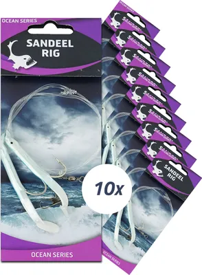 Immagine prodotto di Eurocatch, set di montature per esche – Blu/Bianco – 2 ami – 10 pezzi – Accessorio per la pesca in mare – Montatura a paternoster – Pesca in mare – Merluzzo – Orata