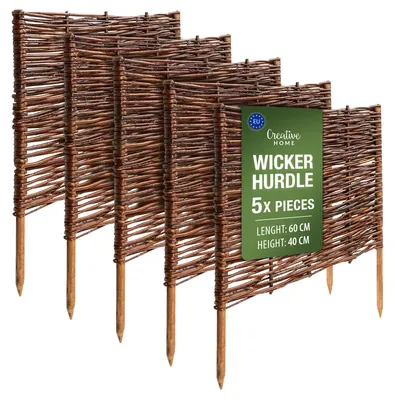 Productafbeelding van Creative Home rieten bedrand rieten schutting set van 5, 60 x 40 cm