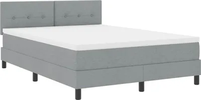 Zdjęcie produktu dla Łóżko Tapicerowane 160x200 Szare z Materacem z Zagłówkiem do Sypialni
