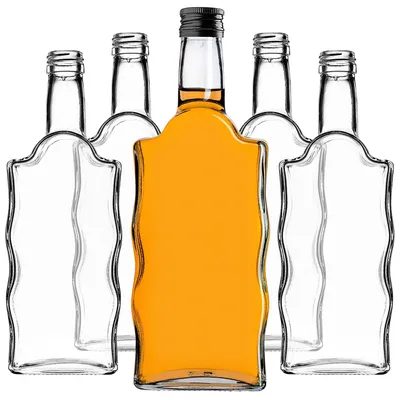 Glasflaschen 500 ml, 10 Stück, mit Schraubverschluss, schwarz