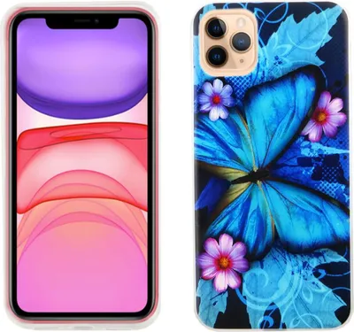 Produktbild von Apple iPhone 11 Handy Hülle Schutz-Case Cover Bumper Schmetterling Blau