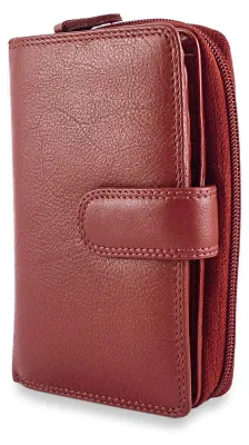 Zdjęcie produktu dla Visconti portfel damski skóra naturalna czerwony 15x9x3,5 cm RFID
