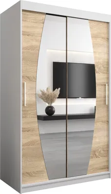 Produktbild von Kleiderschrank, Schiebetürenschrank Schlafzimmer, Schrank mit Spiegel ELYPSE 120 cm