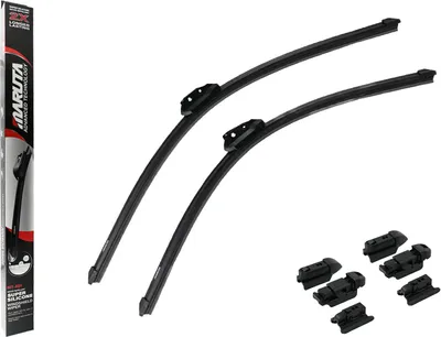 Immagine prodotto di MARUTA Lotus SET tergicristalli con effetto perlante 650 mm / 550 mm - universali - anteriori, spazzole ottimizzate dal punto di vista aerodinamico in esclusiva miscela di silicone / gomma (prodotte in Giappone)