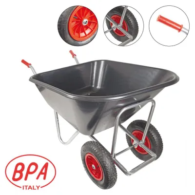 Produktbild von BPA Großmuldenkarre Zweirad Schubkarre Agrarkarre Futterkarre 2Rad 240l  **