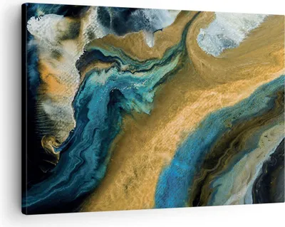 Produktbild von Bild auf Leinwand - Leinwandbild - Einteilig - Abstraktion verschüttet Gold - 70x50cm - Wand Bild - Wanddeko - Wandbilder - Leinwanddruck - Bilder - Wanddekoration - Leinwand bilder - AA70x50-4431