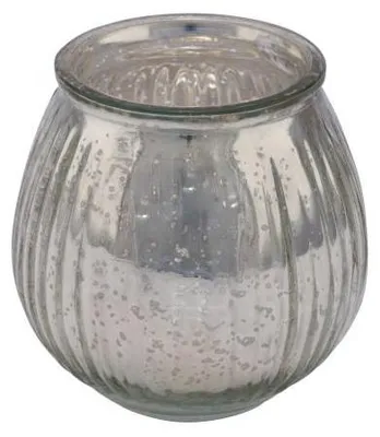 Produktbild von Glasteelicht, silber, 9 x 9 x 9 cm, handgefertigt, *Germany*