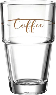 Produktbild von LEONARDO 043468 Solo Latte Macchiato Becher mit Motiv Coffee, Glas, 410 ml, klar