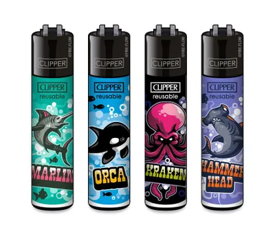 Produktbild von Clipper Feuerzeug 4er Set Ocean Life