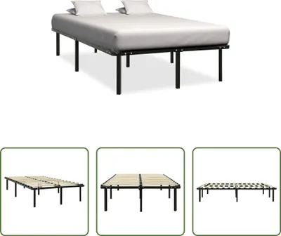Produktbild von The Living Store Bettgestell Schwarz Metall 180×200 cm