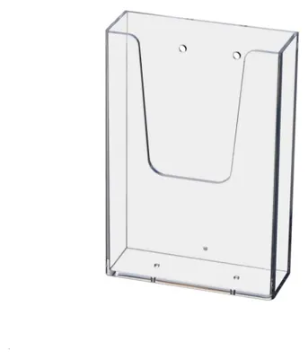 Produktbild von 10 Stück Wandprospekthalter im Format DIN Lang (99x210mm) Hochformat / Transparente Flyerhalter
