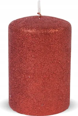 Image de Bougie de Noël rouge pailletée H11