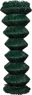 A roll of green chain-link fence material.