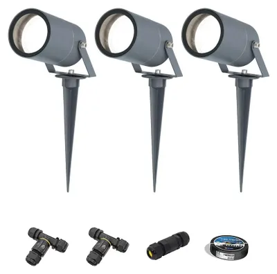Produktbild von HOFTRONIC LED Gartenstrahler 3x GU10 4W 345lm 6500K IP65 Anthrazit