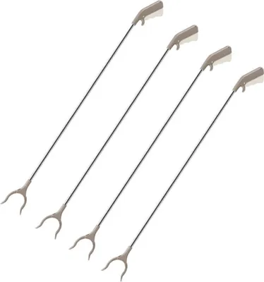 Produktbild von 4x Greifzange extra lang für Müll | Greifhilfe 100 cm - Müllzange aus Edelstahl und Kunststoff für Senioren | praktischer Abfallsammler | Handgreifer - Müllsammler | Greifarm | robuste Müllsammelzange