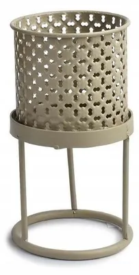 Produktbild von Mondex Metall-Blumentopf-Übertopf mit Ständer Beigebraun S
