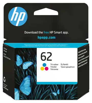 Produktbild von HP 62 Cyan/Magenta/Gelb Original Tintenpatrone, Standard, Cyan, Magenta, Gelb, Tinte auf Farbstoffbasis, 4,5 ml, 1 Stück(e), 165 Seiten