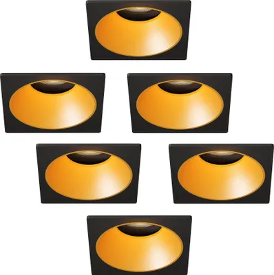 Produktbild von Ledvion 6er Set LED Einbaustrahler Rund Schwarz GU10 Fassung 3W Warmweiss