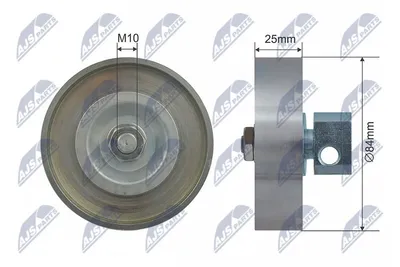 Produktbild von NTY RNK-NS-042 Spannrolle Keilrippenriemen 84mm für NISSAN MICRA II (K11) ALMERA II Hatchback (N16) ALMERA TINO (V10) PRIMERA (P11) PRIMERA (P12)