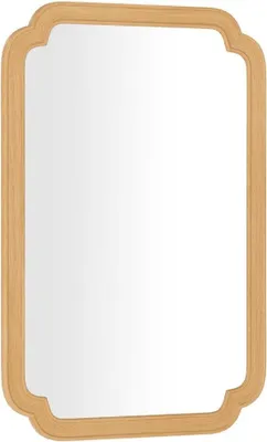 Image de Miroir mural rectangulaire avec cadre en bois, 90x60 cm