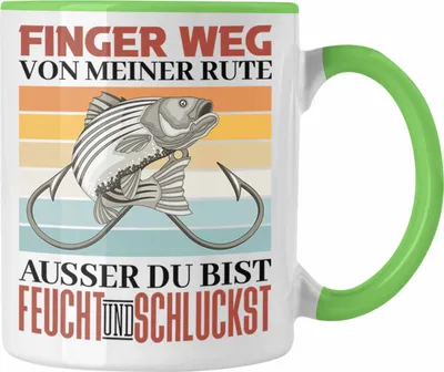 Produktbild von Trendation - Versauter Angler Spruch Tasse Geschenk Männer Angeln Fischer Geschenkidee (Grün)