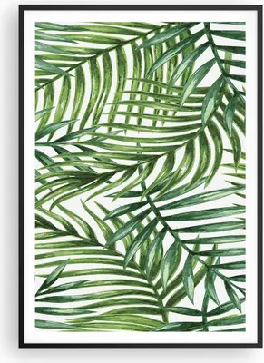 Produktbild von Gerahmtes Poster - Schwarzer Rahmen - Palme Blatt grün - 70x100 cm - Wand Bild - Wanddeko - Wandbilder - Kunstposter - Wandposter - Bilderrahmen - Bilder - Kunstdruck - Wandbild - P2BPA70x100-3777