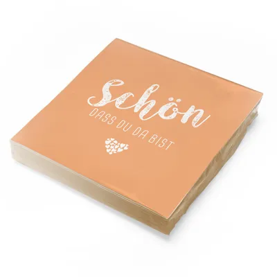 Produktbild von itenga 20x Serviette Schön dass du da bist apricot