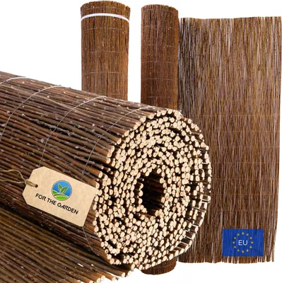 Produktbild von FOR THE GARDEN Weidenmatte 40x300 cm Natürlicher Weidezaun Windschutz & Sonnenschutz in Vielen Größen Balkon Garten Sichtschutz Zaun