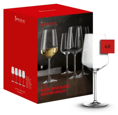 Produktbild von Spiegelau Weißweingläser 4er Set, 440 ml, Style, 4670182, Weinglas aus Kristallg