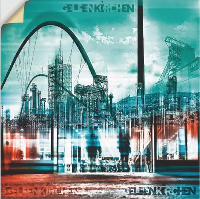 Produktbild von ARTland Wandbild, selbstklebend Gelsenkirchen Skyline Collage 02 Größe: 30x30 cm