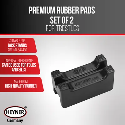Obrázek produktu pro HEYNER® Gumové podložky sada 2 ks pro zvedáky 347430 (3t) Šířka 28 mm 3t Gumový nárazník Manévrovací zvedák Pryž chrání podvozek
