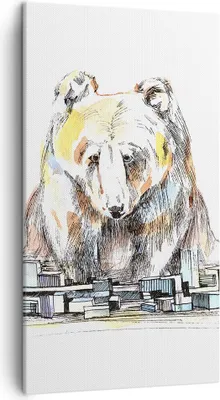 Produktbild von Bild auf Leinwand - Leinwandbild - Bär Spielzeug Spiel Illustration - 45x80cm - Wand Bild - Wanddeko - Leinwanddruck - Bilder - Kunstdruck - Wanddekoration - Leinwand bilder - Wandkunst - PA45x80-2987
