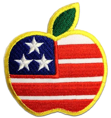 Obrázek produktu pro Usa Apple - nášivka, nažehlovací nášivka, nášivka, nášivky, k nažehlení, velikost: 6,0 x 6,5 cm
