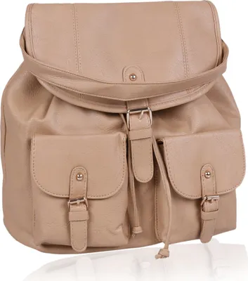 Produktbild von City-Rucksack mit Taschen aus Kunstleder, Damenrucksack im A4-Format