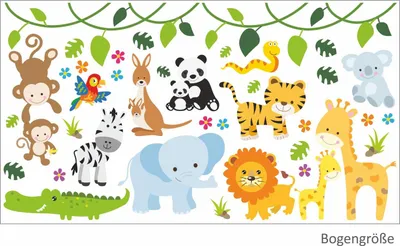 Produktbild von 013 Wandtattoo Tiere modern - 1750 x 980 mm