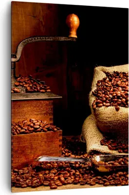 Produktbild von Bild auf Leinwand - Leinwandbild - Einteilig - Frühstück Schokolade Kaffee Bohnen - 70x100cm - Wand Bild - Wandbilder - Leinwanddruck - Wanddekoration - Leinwand bilder - Wandbild - PA70x100-2163