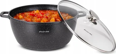 Produktbild von TOPF 10,0 L traditioneller MARMOR-KOCHTOPF DECKEL INDUKTION GAS KAMILLE