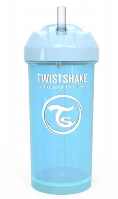 Immagine prodotto di Bottiglia Twistshake con cannuccia - 6m+, 360 ml, blu pastello