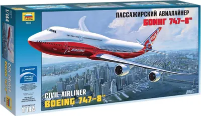 Produktbild von Zvezda 1:144 Passagier-Flugzeug Boeing 747-8