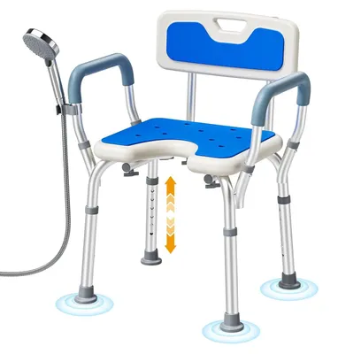 Imagen del producto de Silla de ducha ajustable con reposabrazos