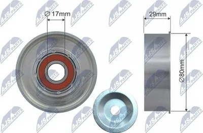 Produktbild von NTY RRK-MS-000 Umlenkrolle Keilrippenriemen 80mm für MITSUBISHI L 200 / Triton Pickup (KAT, KBT)