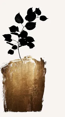 Produktbild von Tadessi Fototapete | Blumen | 2.00 m x 2.80 m | Gold | Schwarz | Wandbild | Digitaldruck