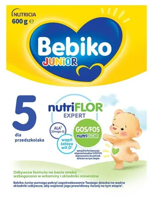 Zdjęcie produktu dla Bebiko Junior 5 NUTRIflor Expert Mleko dla przedszkolaka 600 g