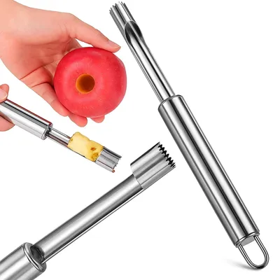 Produktbild von Apfelausstecher Apfelentkerner Obstentkerner aus Edelstahl für Äpfel Birnen Kerngehäuse Entferner 20 cm Silber