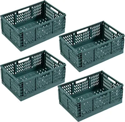 Zdjęcie produktu dla Pudełka do przechowywania 4 szt., 30x20x12 cm, zielony, tworzywo sztuczne, do pokój dziecięcy