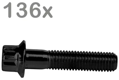 Productafbeelding van 136 wielbouten M7x32, staal, zwart, geschikt voor BBS, Rial, Schmidt, O.Z., Dynatech, Carline velgen