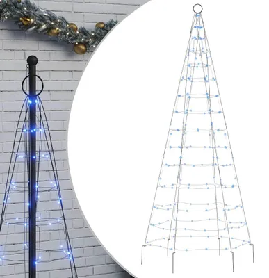 Zdjęcie produktu dla vidaXL Choinka LED na maszt 200 LED niebieska 180 cm