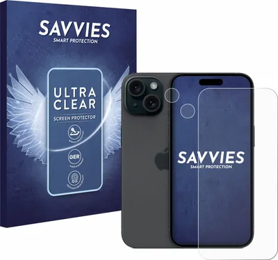 Produktbild von 18x Für Apple iPhone 15 (Display+Kamera) Schutzfolie Savvies Displayschutz Display Schutz Folie Klar Transparent