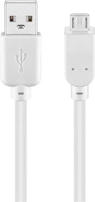 Immagine prodotto di Goobay 95143 Cavo USB 2.0 Hi-Speed, bianco, 1,8 m - Spina USB 2.0 (tipo A) > Spina USB 2.0 micro (tipo B)