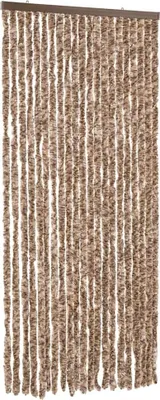 Image de vidaXL Rideau anti-mouches beige et brun foncé 90x220 cm chenille